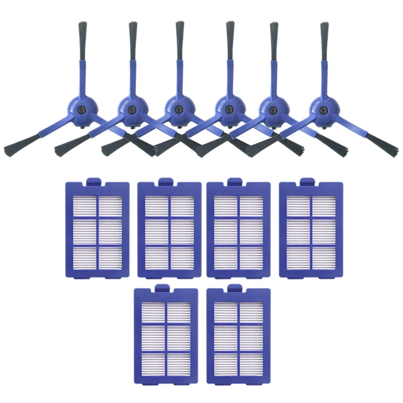 

For EUFY X8 Sweeper Accessories Home Appliance Parts 6 Side Brushes + 6 Filters