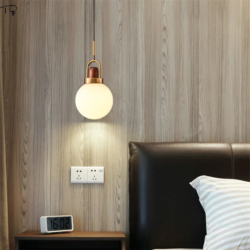 

Простые круглые светодиодные подвесные светильники в скандинавском японском стиле, Креативные кухонные лампы с золотым блеском, прикроватная лампа для бара, кафе, спальни, гостиной