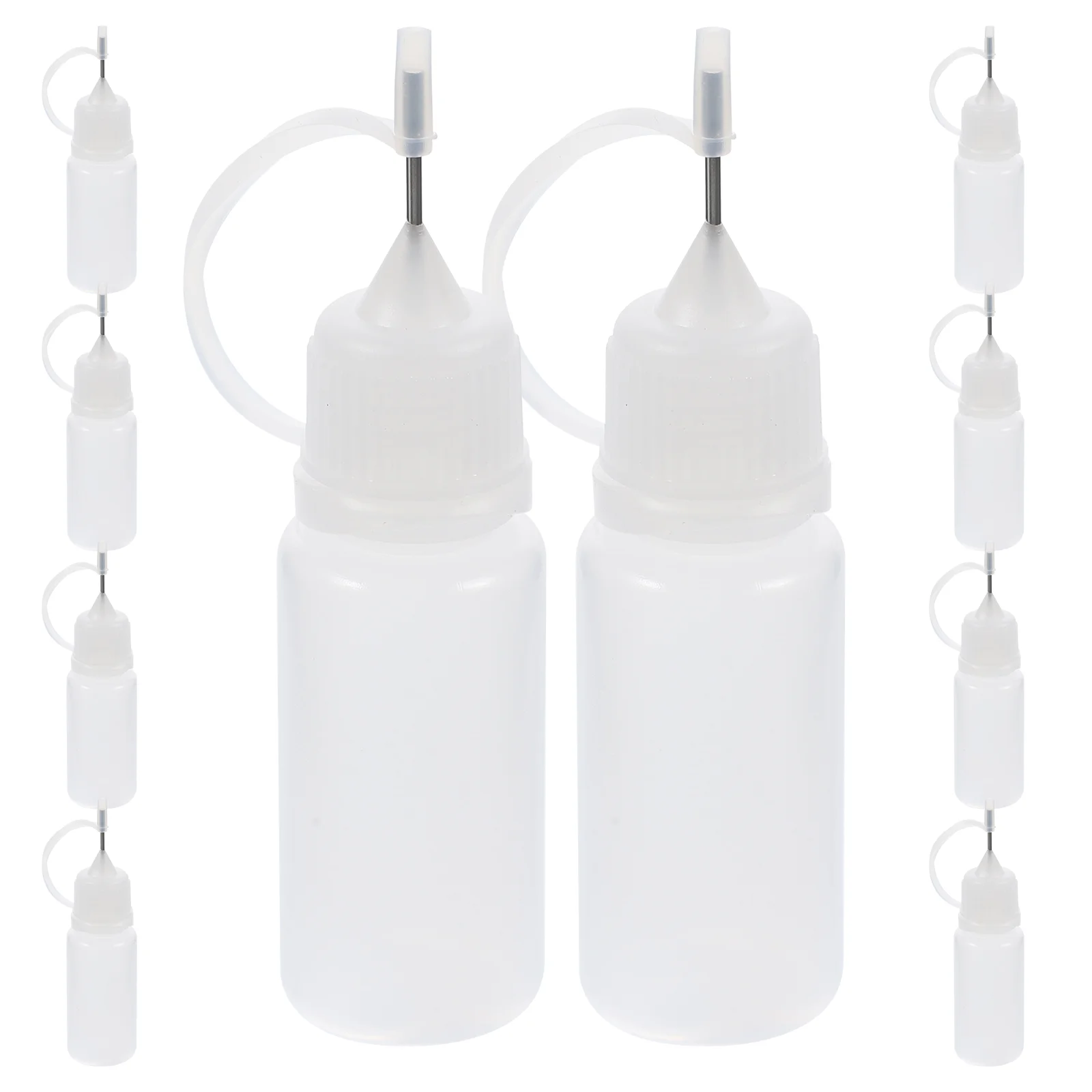 

10Pcs Bottle, 10ML Tip Glue Bottle, Squeeze Bottle Dispensing Sealing Cap, Tip Bottles Flux Dispenser Applicator DIY Quilling
