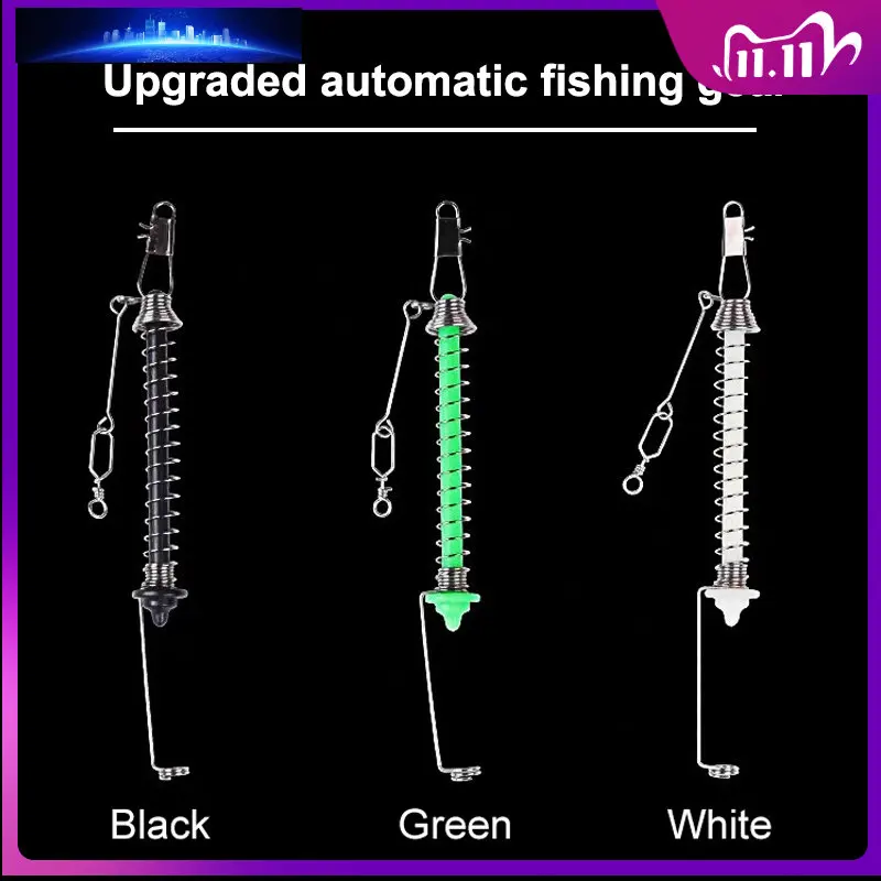 

Automatic Fishing Hook Trigger Stainless Steel Spring Fishhook Bait Catch Catapult Automatically Fish Lure Accessories Tackle