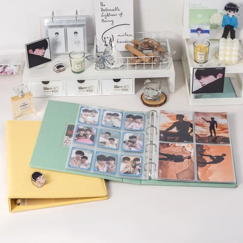 Сердце 3X3 9Grid A4 Папка для фотокарт из искусственной кожи 3-дюймовый держатель