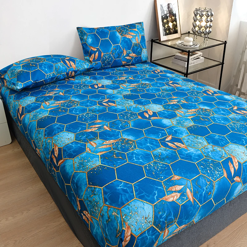 Постельное белье из полиэстера с принтом мягкая дышащая натяжная простыня