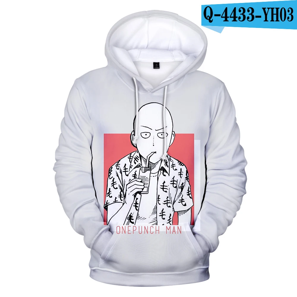 

New 3D Anime One Punch Man Season 2 Sweatshirts Men Spring/Autumn Japanese 3D Hooded Pullovers Fashion Boys Hoodies