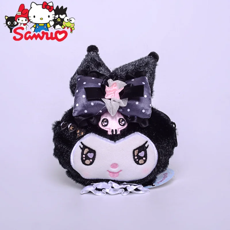

Телескопический брелок для хранения монет Sanrio Kuromi, милая японская мультяшная Аниме Кукла с черным бантом, 10 х12 см