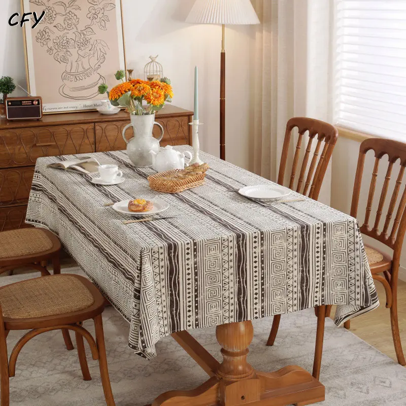 

Bohemian tablecloth cotton and linen oil and water resistant tablecloth dining tablecloth camping wedding party tablecloth