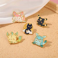 enamel cartoon cats monster brooches pins for bag clothes backpack multicolor metal badges lapel pins animal jewelry accessories