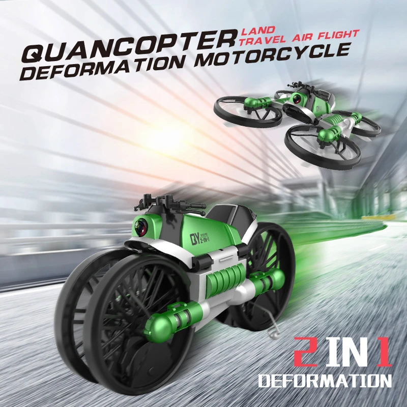 Uhr Control 4K HD Kamera WIFI FPV RC Квадрокоптер 2,4G 2 в 1 Verformung Drone 3D Flip Headless Дрон RC UAV Motorrad Spielzeug