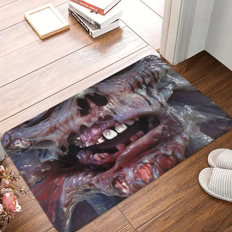 Страшный коврик для входной двери с зомби противоскользящий Быстросохнущий