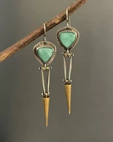 unique retro silver gold two tone color metal geometry dangle earrings women classic long tassels earring party jewelry