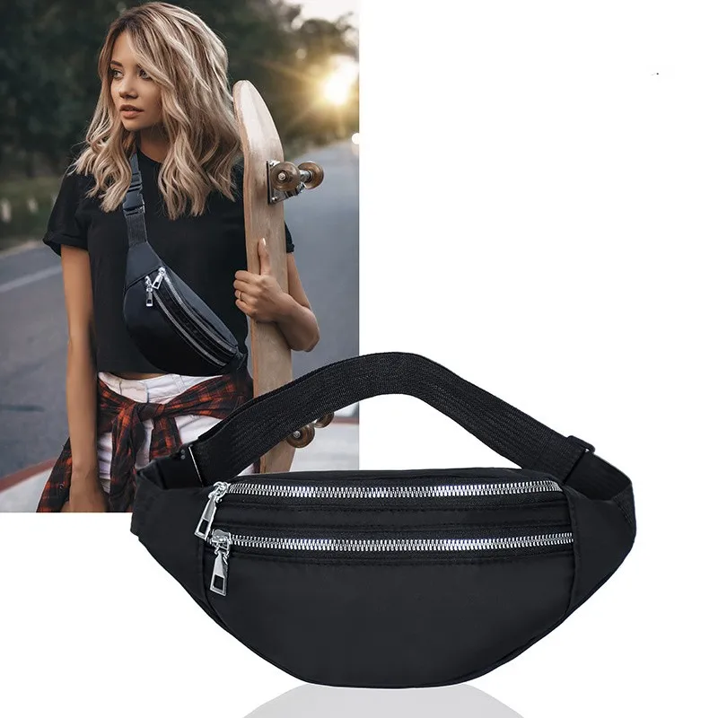 Fashion Waist Bag Women'S Simple Shoulder Bag Lightweight Oxford Cloth Men'S Casual Travel Versatile Crossb
