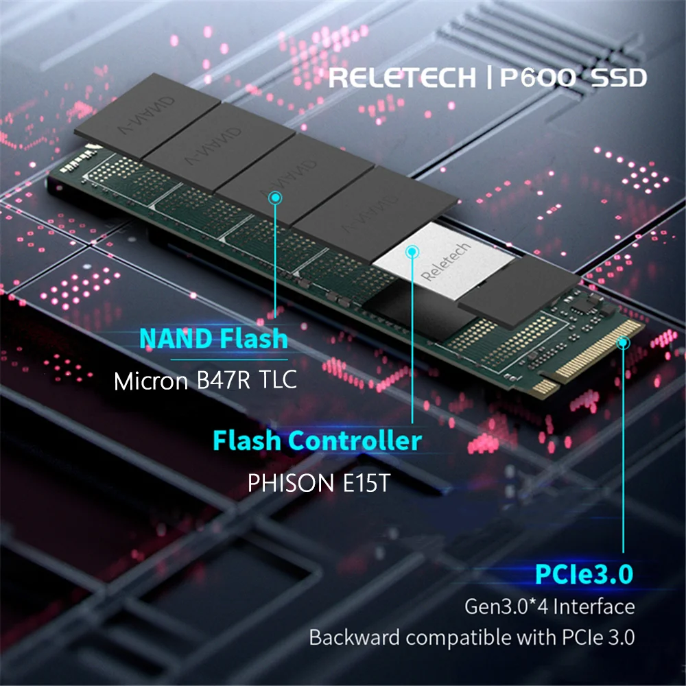 твердотельный накопитель 1 ТБ м2 ноутбук Внутренний жесткий диск Reletech ssd m2 NVMe 500 ГБ
