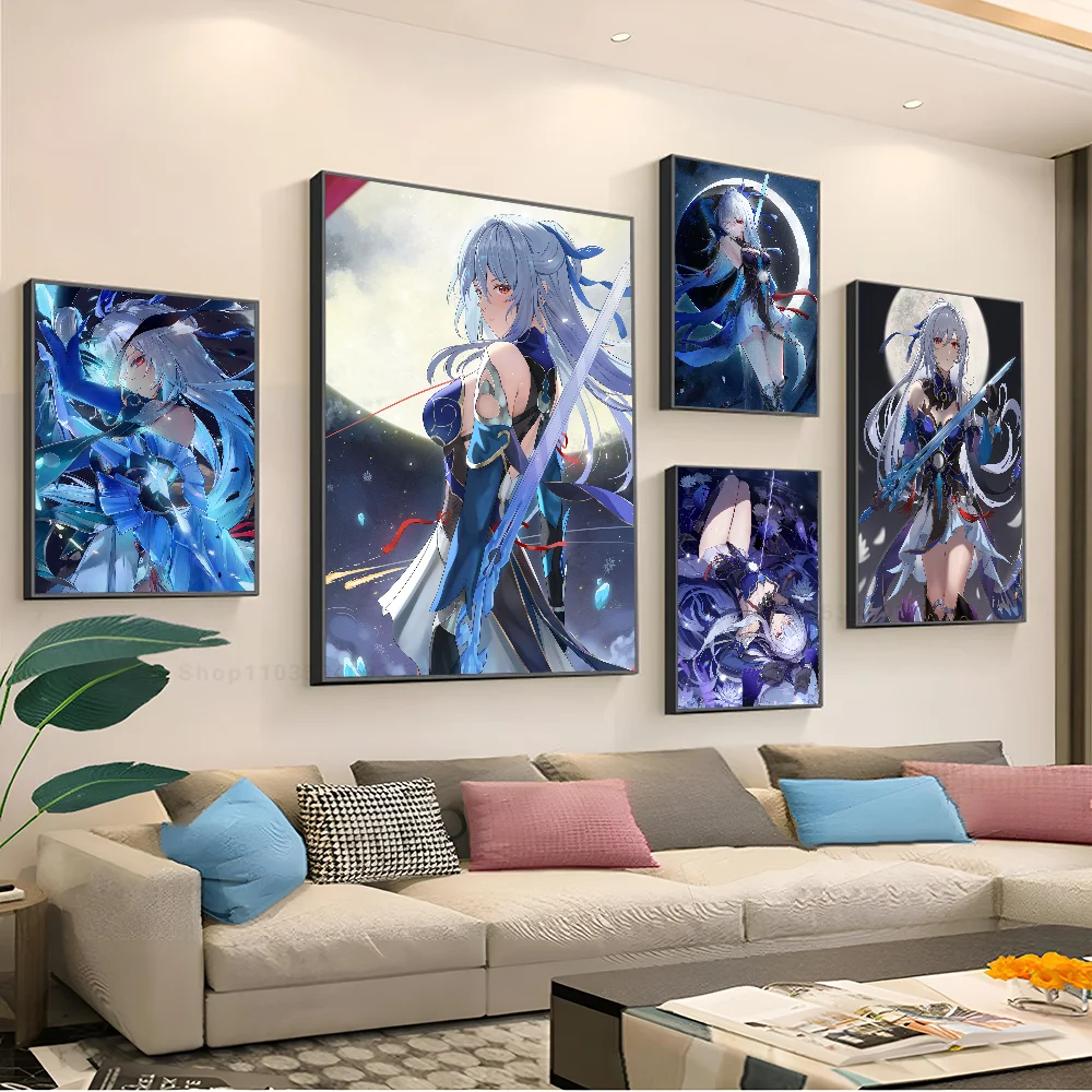 Плакат Jingliu Honkai Star Rail Настенное Искусство - Милый HD Кот И Наклейка На Автомобиль