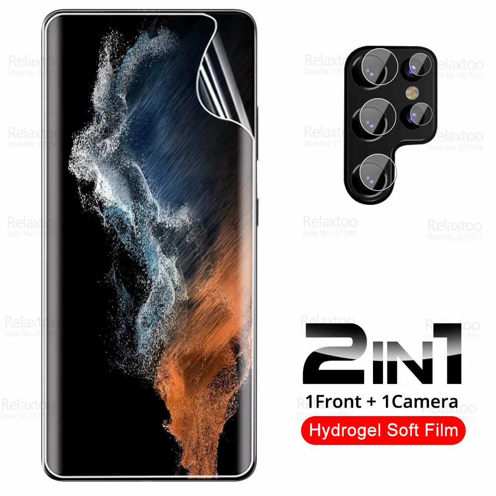 

Гидрогелевая пленка для камеры 2 в 1 для Samsung Galaxy S22 Ultra 5G S21 FE S20 Plus S10 Lite S8 S9 Note 20 10 S 22, защитная пленка для экрана