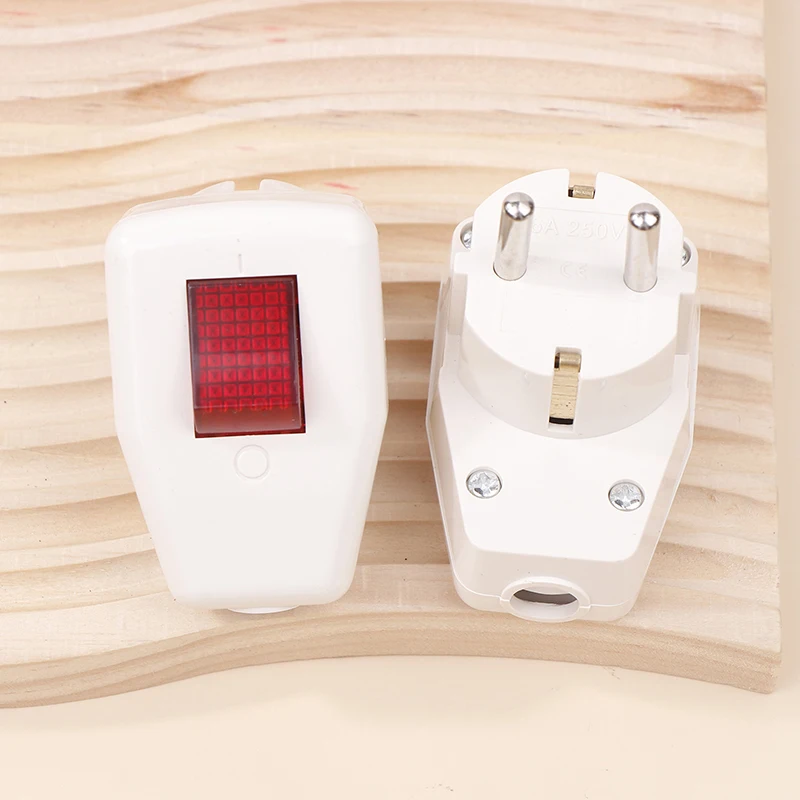 Европейская Германия Schuko Rewireable Power Plug с красным переключателем ВКЛ-ВЫКЛ 10A 250V EU