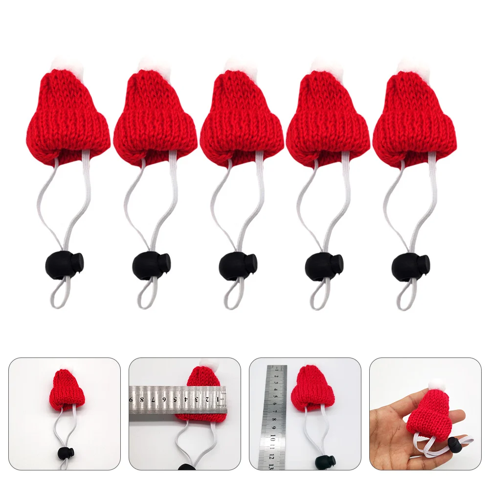

Pet Hat Wool Christmas Cap Small Santa Hats Props Photodecorative Knitted Supplies Decoration Rope Adjustable Animal