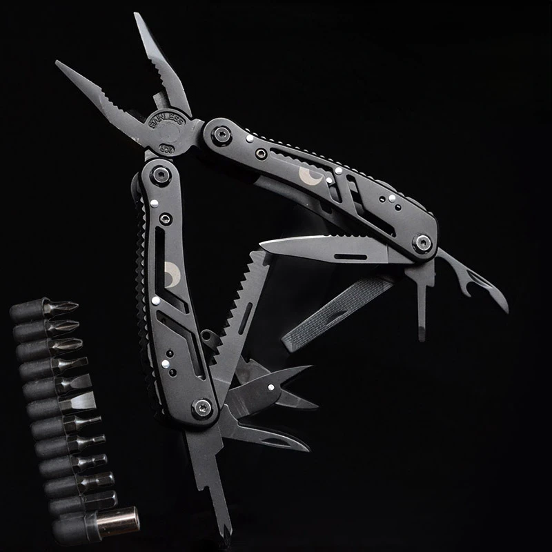 

camping Outdoors Multifunctional Folding Knife Hand Tools Set Multitools Stripper Camping Gear Multi Pliers Kit