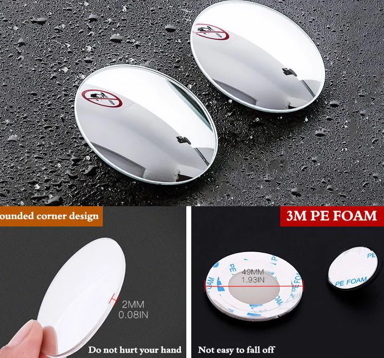 

Small Round Mirror Car 360 Wide Angle Round Convex Mirror Car Vehicle Side Blindspot Blind Spot Mirror Wide Rear View Mirror