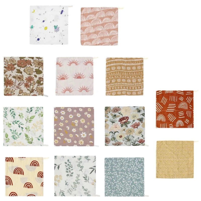 

Feeding Bib Towel Face Cloth for Baby Boy Girl Gender Neutral Multi-Layer Handkerchief Floral Bib Wash Towel for Newborn M89C