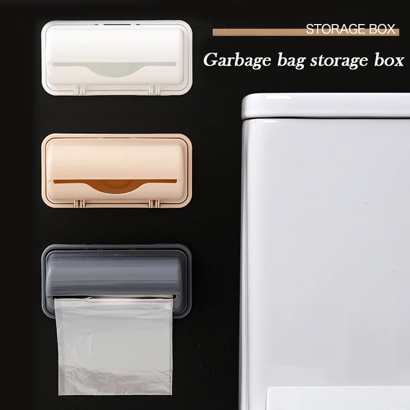 

Wall Mounted Trash Bags Storage Box Multi-purpose Garbage Bag Extractable Dispenser For Bathroom Kitchen Organizer Box