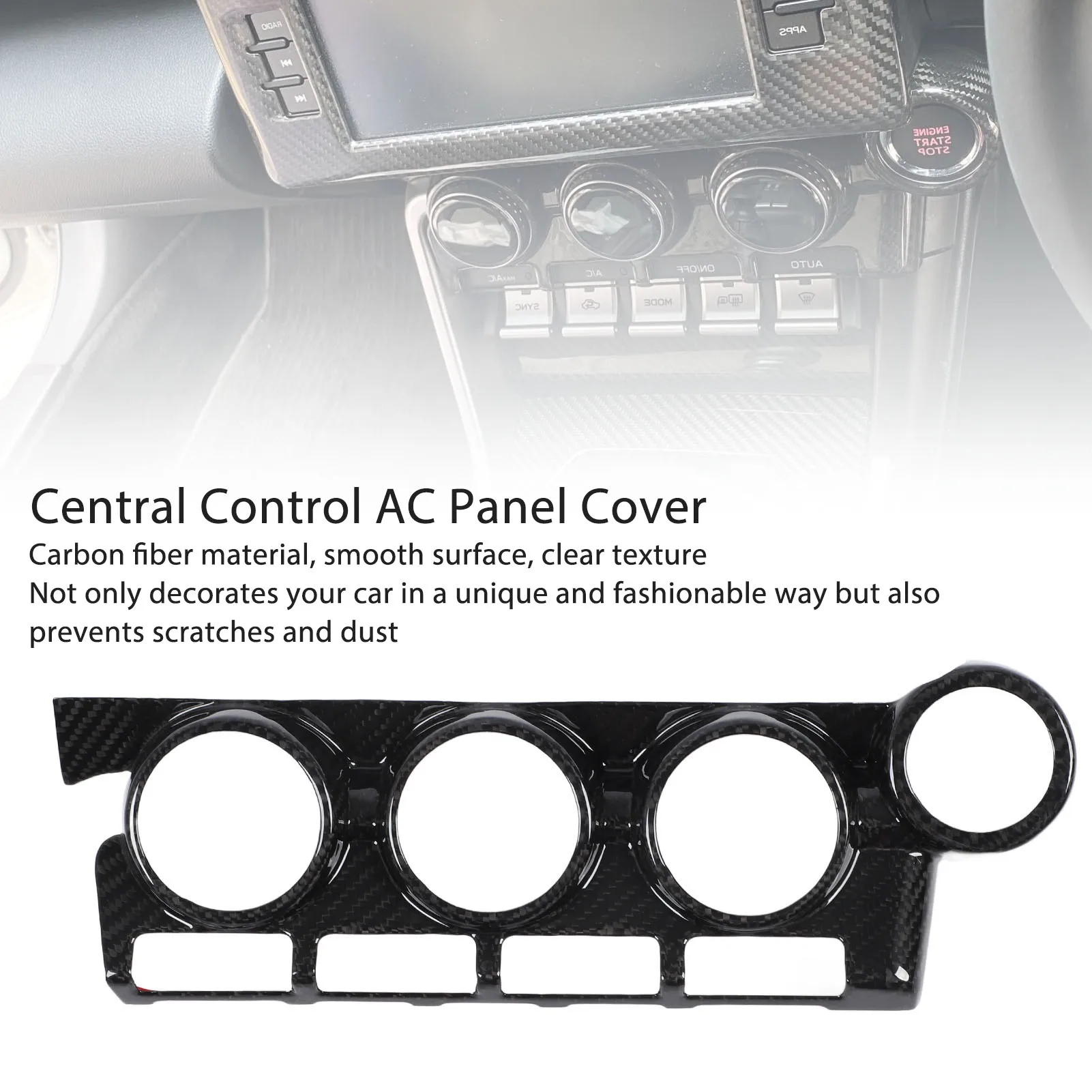 ła centralnego panelu sterowania AC Tapicerka z włókna węglowego Zapobiega zarysowaniom Dekoracyjna osłona dla samochodów BRZ 2022.