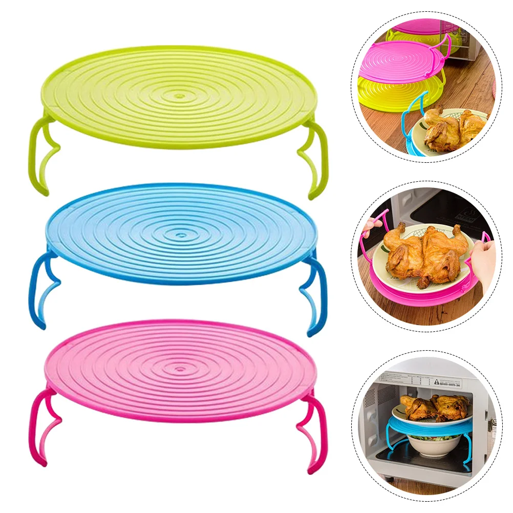 

Rack Microwave Tray Steamer Steaming Oven Standholder Layered Cooking Heating Shelf Baking Round Steamstorage Vegetable Racks