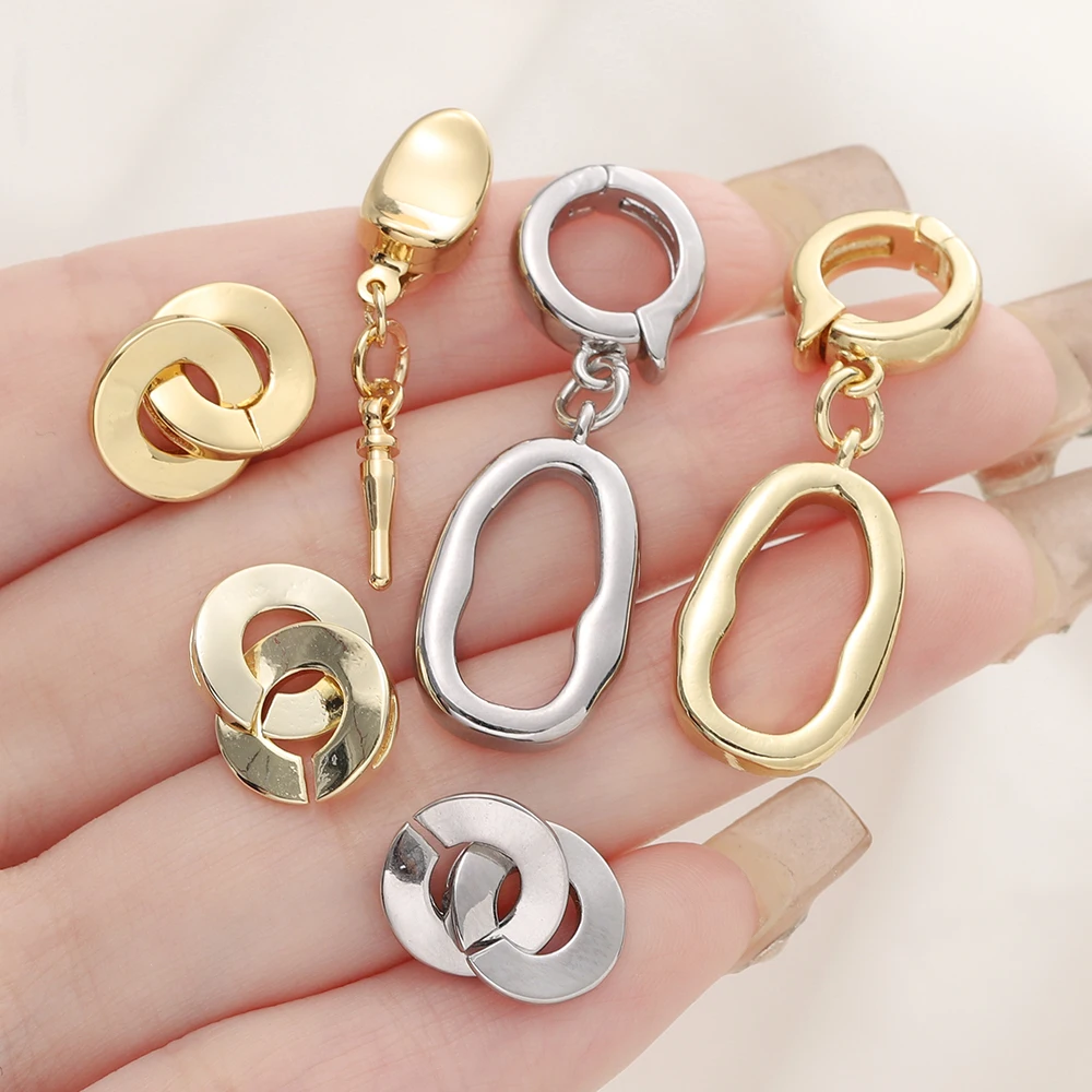 Позолоченный металлический медный ожерелье с застежкой