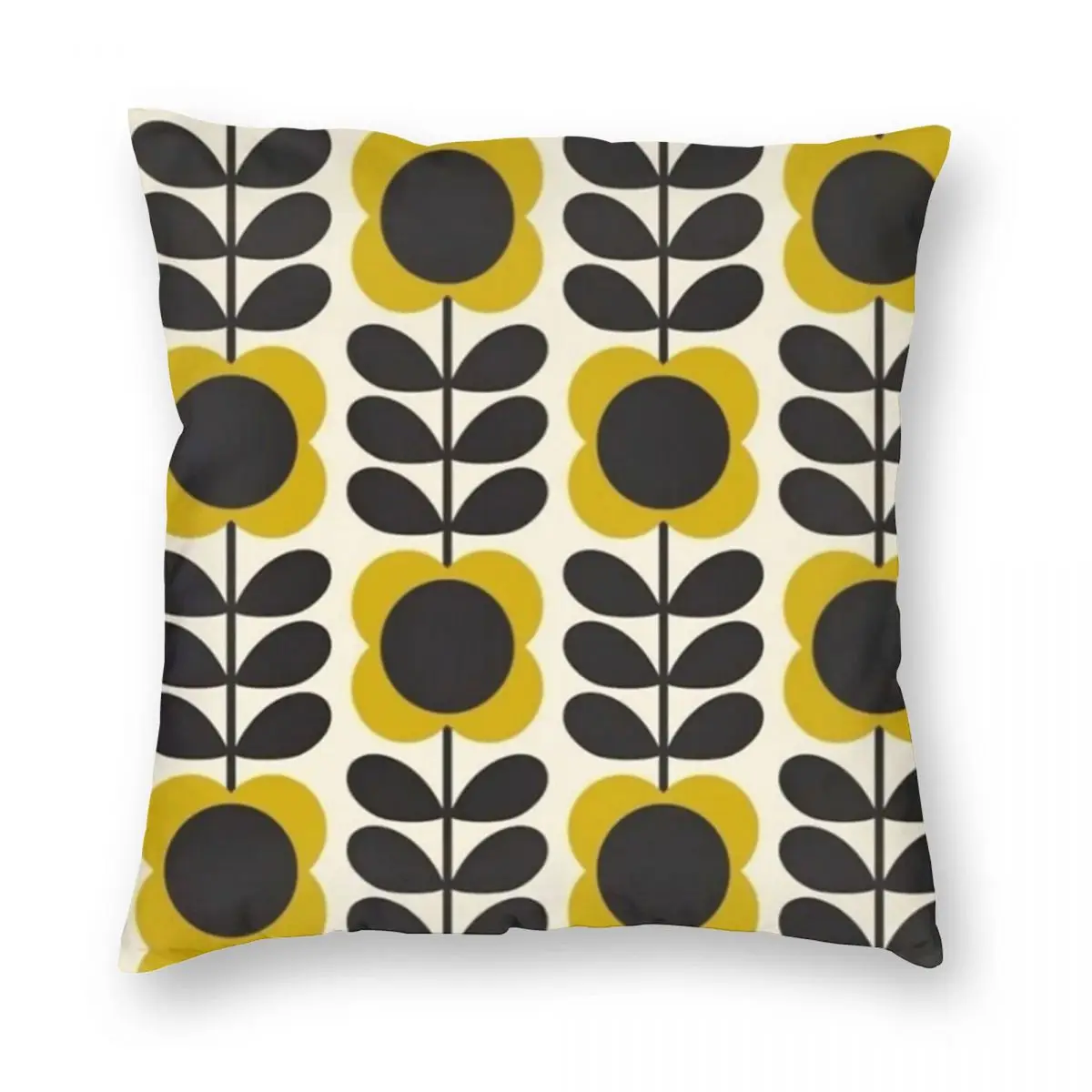 

Orla Kiely Multi Stem Flowers Square Pillowcase Polyester Velvet Printed Zip Decorative Bed Cushion Cover 45*45 CM