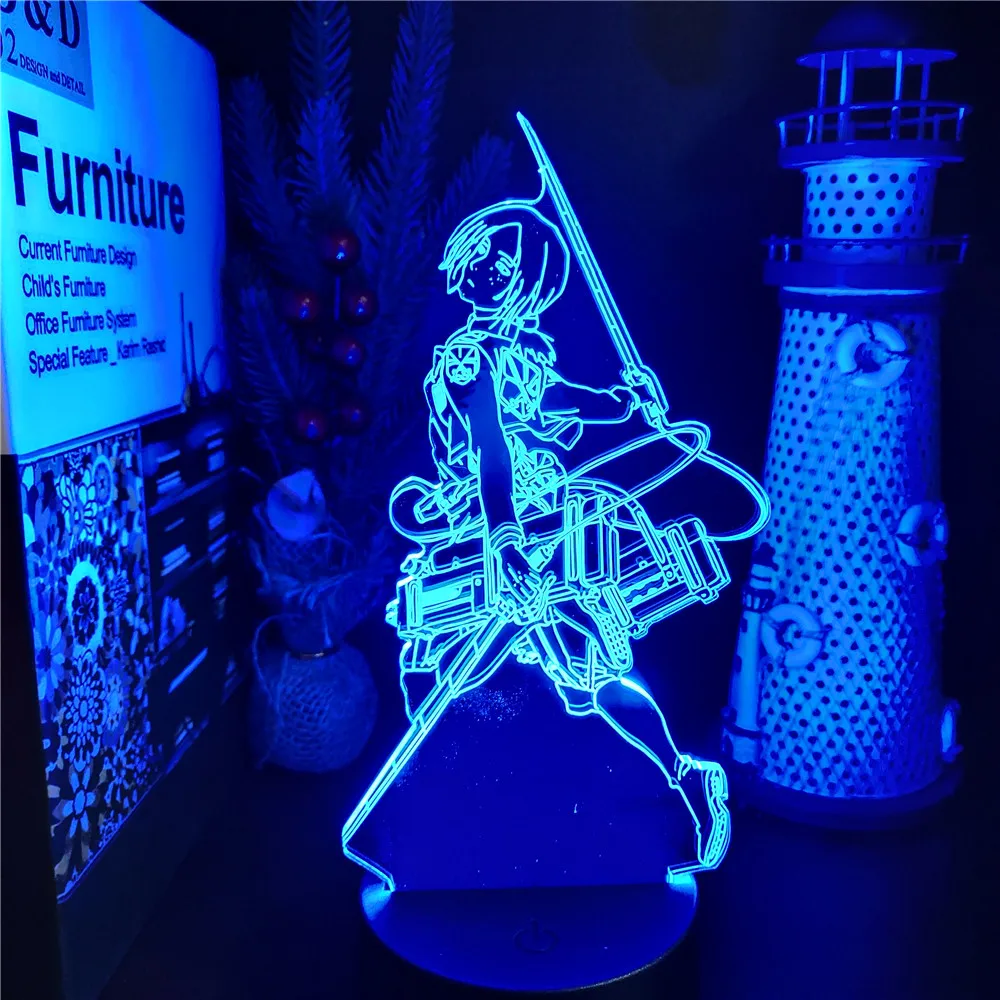 

Attack on Titan Ymir 3D Visual Lamp Anime USB LED Night Light Illusion Lampara Kids Bedroom Decor Table Lamp Birthday Manga Gift