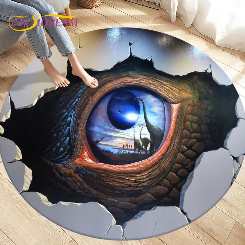 

Детский 3D ковер с иллюзией, круглый ковер для гостиной, спальни, украшения дивана, детский игровой нескользящий напольный коврик