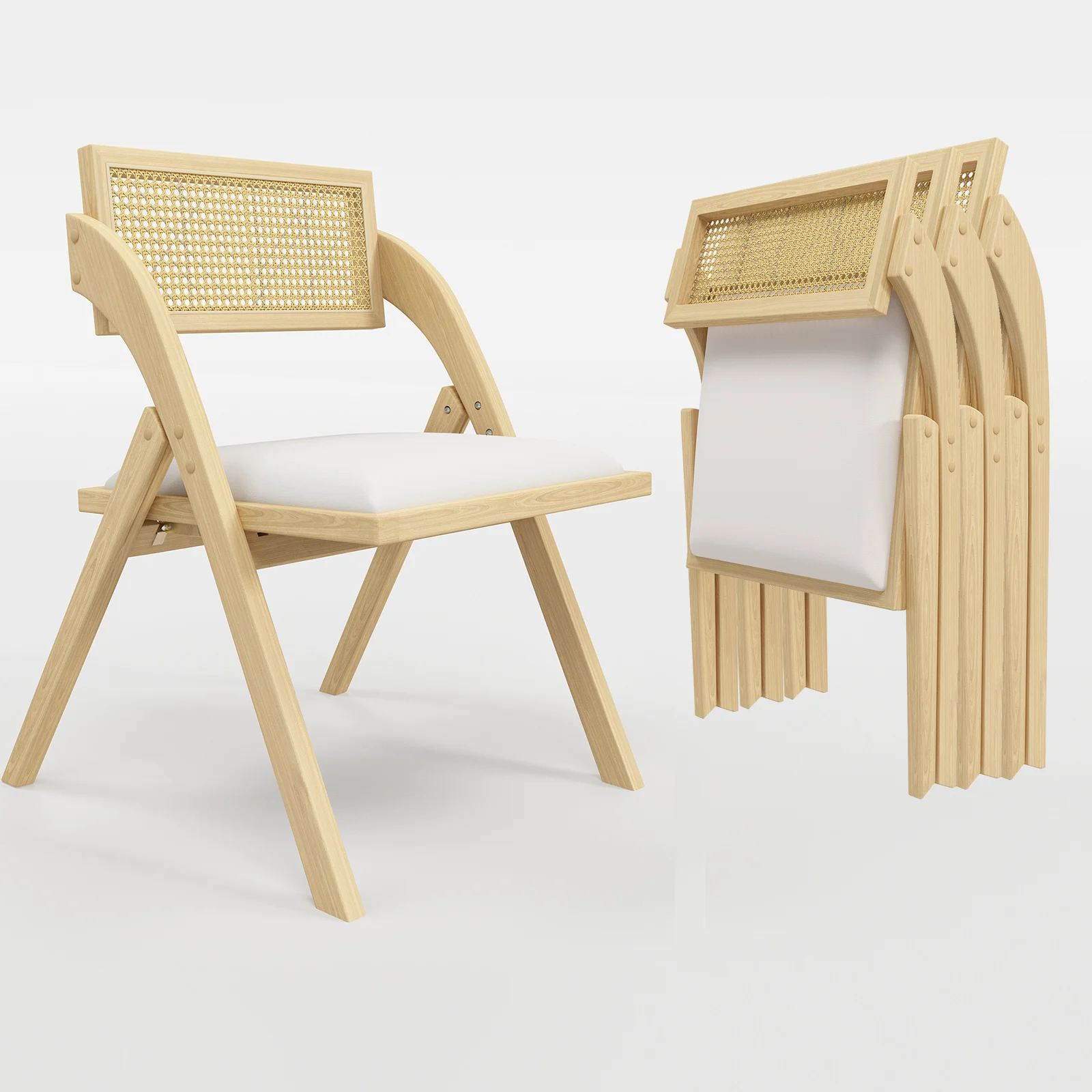 Набор складных обеденных стульев из 4 предметов деревянные складные обеденные