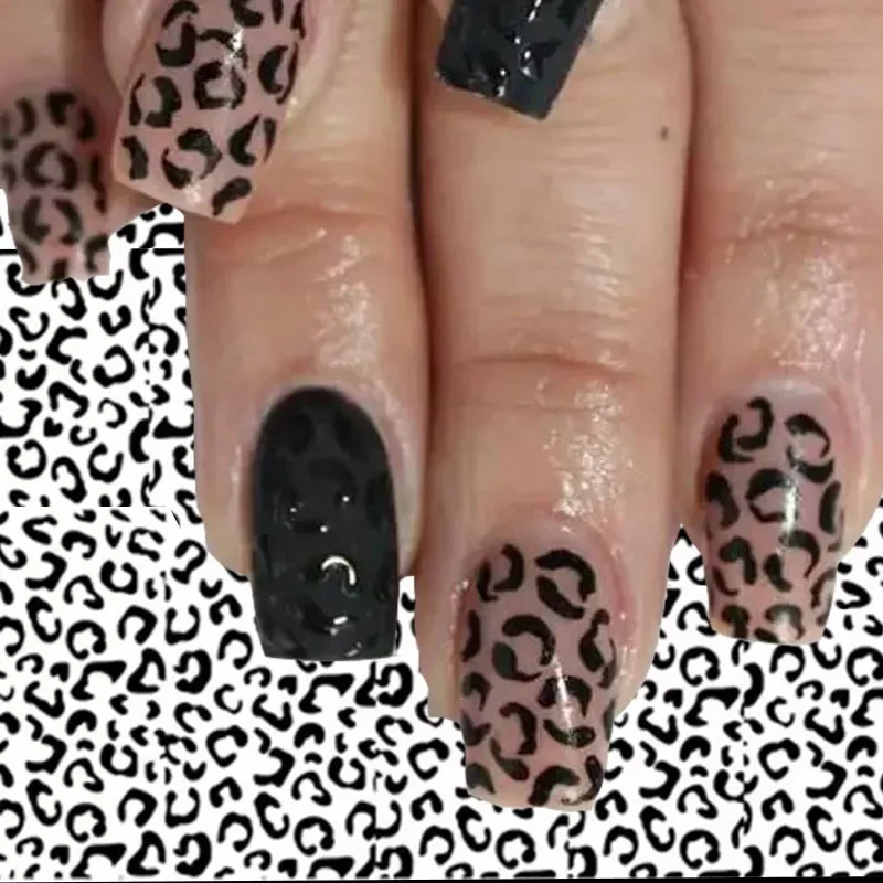 

NEW sexy leopard print nail film transfer slider sticker animal star glue nail wrap applique 3D decoration manicure