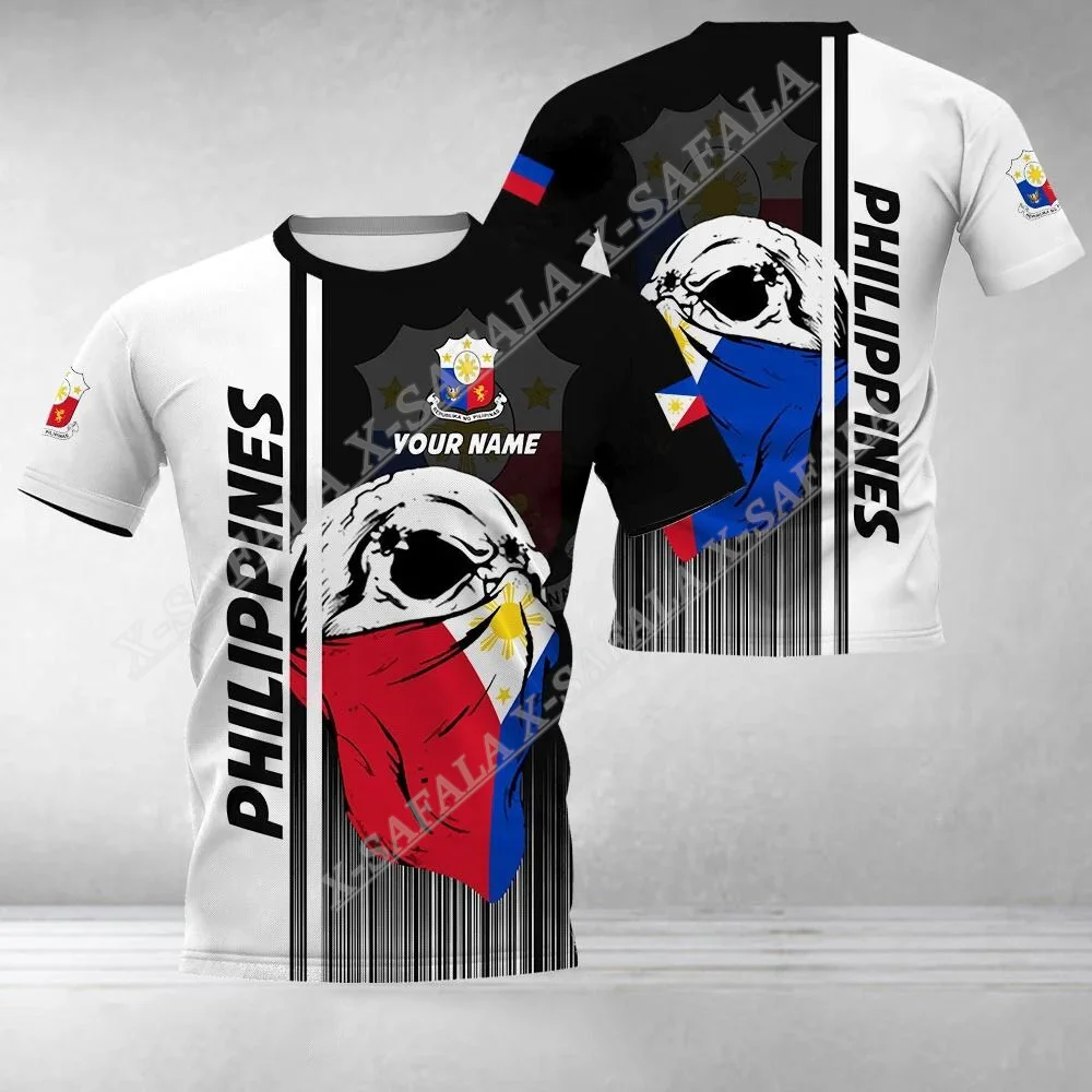 

PHILIPPINES COAT OF ARMS SPECIAL Skull3D Print Mesh Fiber TShirts Top Summer Tee Men Streetwear Shorts Sleeve Sport Casual