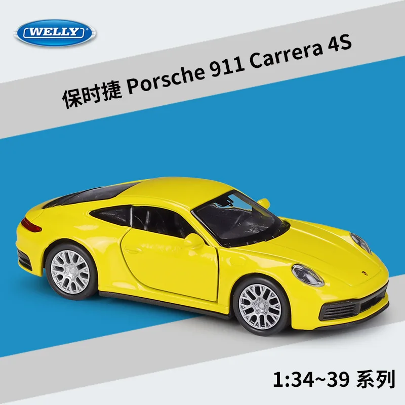 

Welly Porsche 911 Carrera 4S 1:24 Car Model Die-casting Metal Model Children Toy Boyfriend Gift Simulated Alloy Collection 4-6y