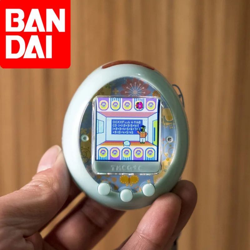 

Оригинальная электронная машина для домашних животных Tamagotchi Bandai, цветной экран, консоль для тыкать в яйце, интерактивная игра, рождественский подарок для детей