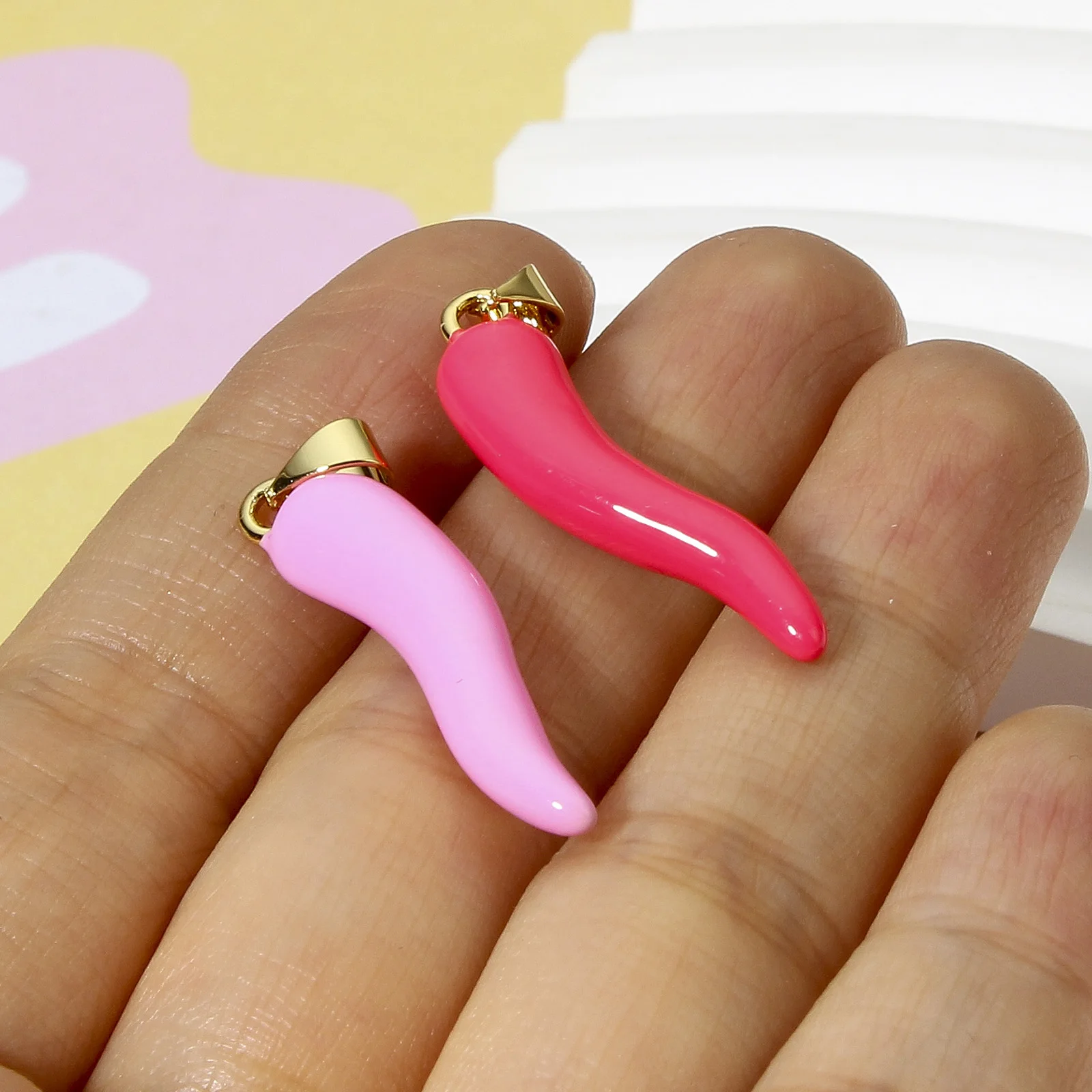 1 шт. латунные подвески разноцветные растения эмаль Чили 3D кулон золотой цвет DIY