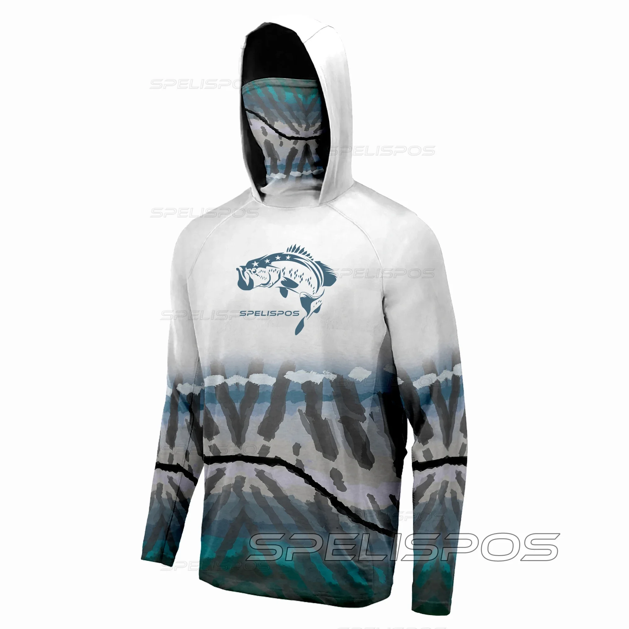 SPELISPOS рубашки для рыбалки маска летний шарф мужская футболка с длинным рукавом