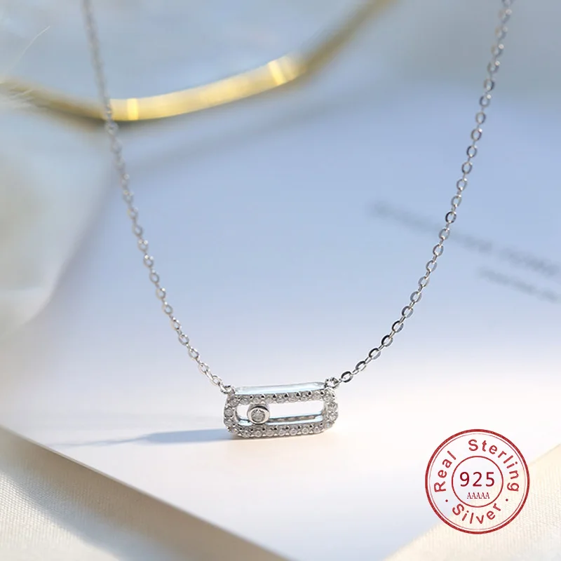 

New Arrived Silver Color Korean Sweet Ellipse Short Necklace for Women Weeding Temperament Zircon Clavicle Chain Female