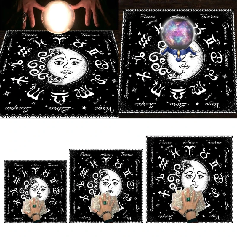 

50x50/60x60/75x75cm Tarot Tablecloth Mat Geometric Divinations Table Cloth Board Game Oracles Card Pad Rune Support Mat 69HD
