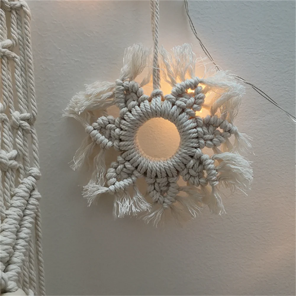 

Small Nordic Hand-woven Tapestry Macrame Wall Hanging 100%Cotton For Children's Room Headboard Photo Props Boho Home Decor