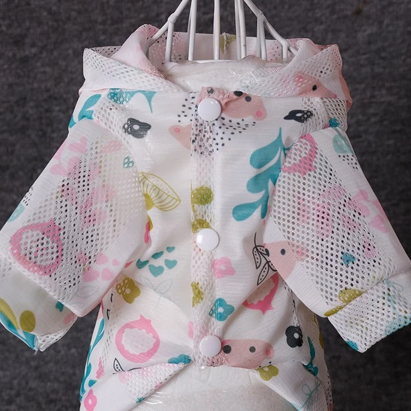 

Летняя Модная тонкая воздухопроницаемая рубашка для защиты от солнца для собак Тедди рубашки с капюшоном для маленьких собак Одежда для до...