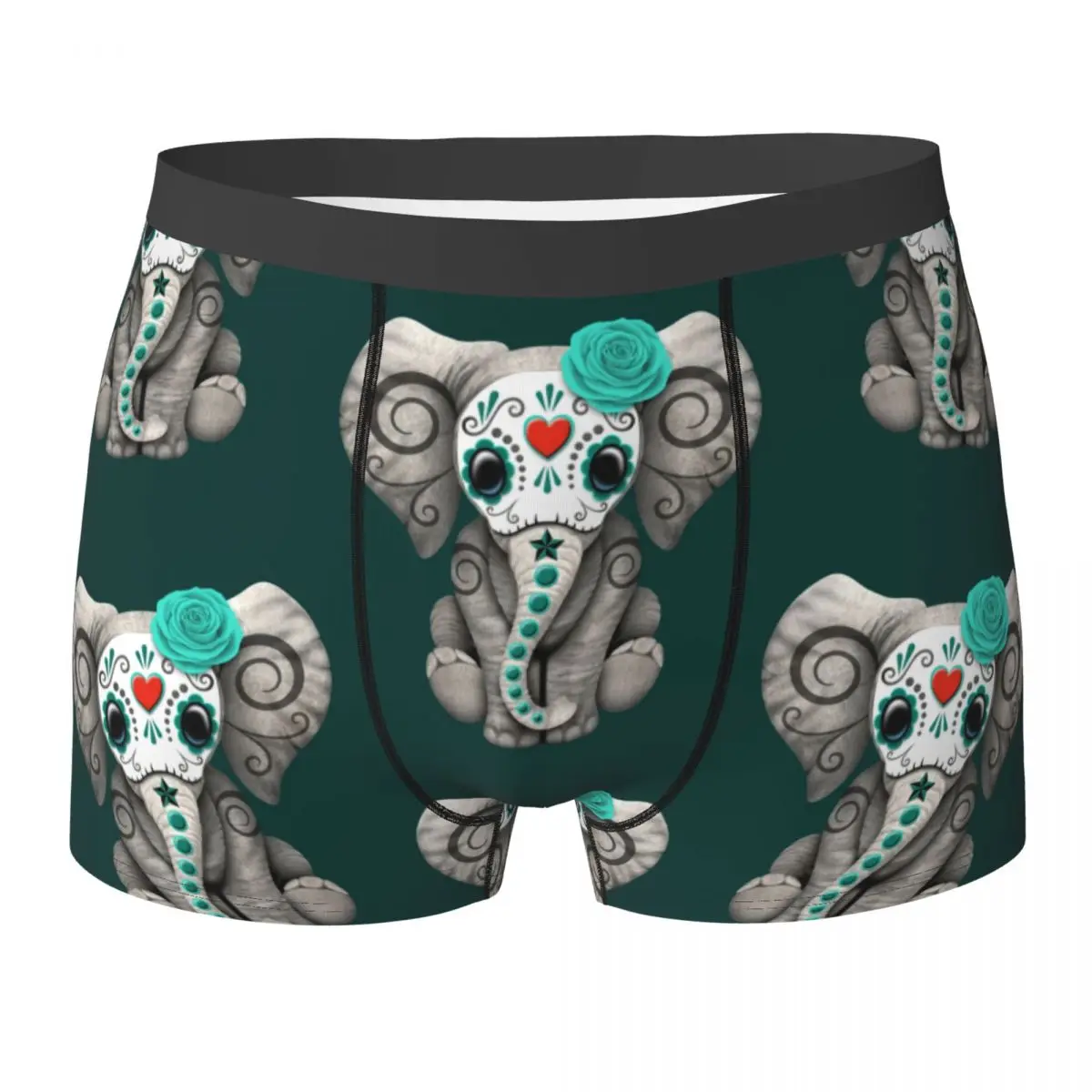 

Мужские трапециевидные шорты с принтом в виде черепа, слона