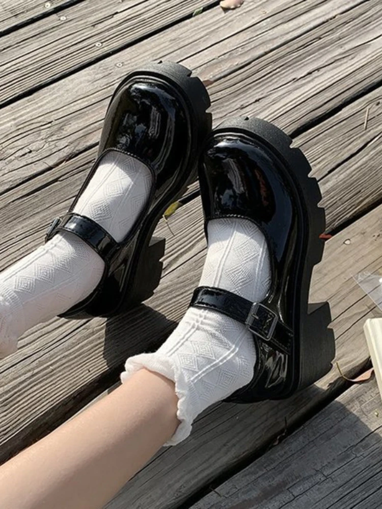 Новинка 2022 женские Туфли Мэри Джейн туфли на толстом каблуке и платформе