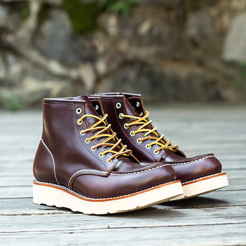Винтажные мотоциклетные ботильоны Goodyear-Welted из натуральной кожи мужские