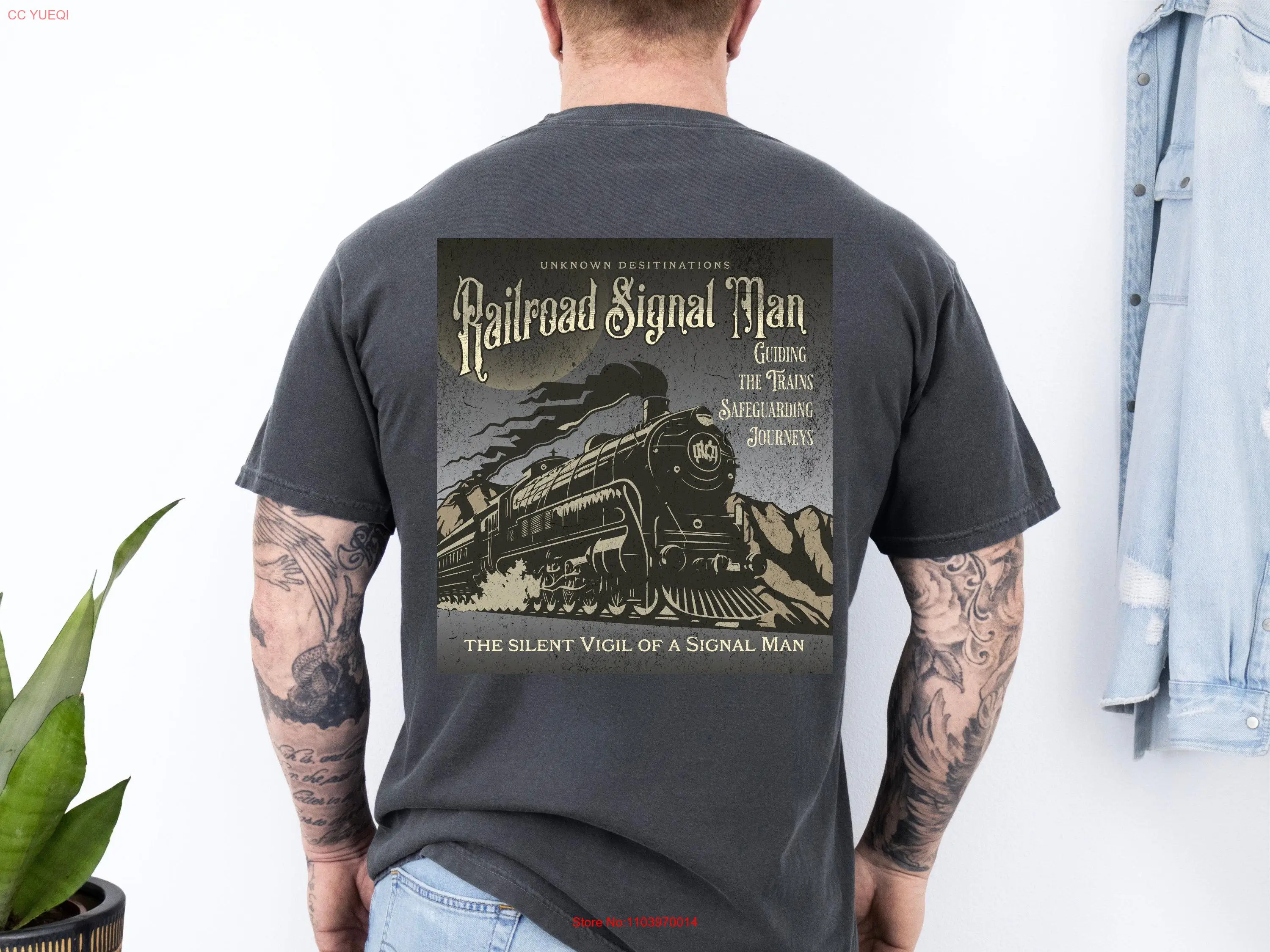 Окрашенная футболка для мужчин Железнодорожный работник Мужская любителей