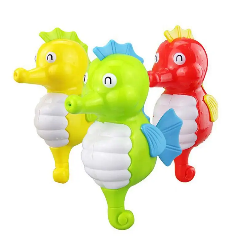 

Single Sale Cute Cartoon Animal Hippo Hippocampus Classic Baby Water Toy Wind Up Swim Play Toy Swimming Pool Accessories Toy