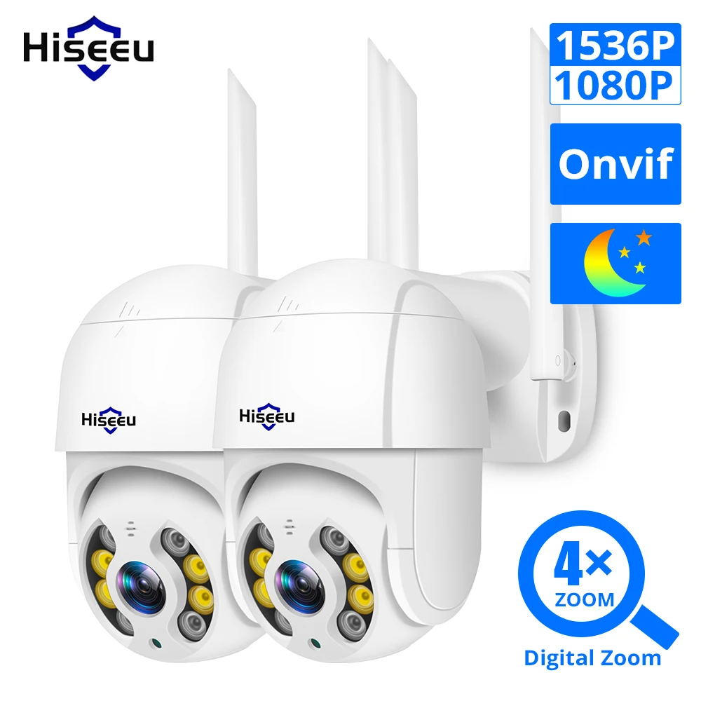 

Hiseeu 3MP WiFi IP Camera PTZ 1536p Dome ONVIF High Speed Security DSD Waterproof SD Card IP Camera Wireless Remote Viewing