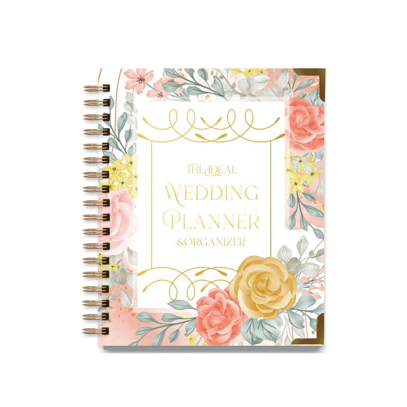 A4 Full English Wedding Plan Book 2022 High-value Double Coil Flip Notebook Valentine's Day Diary Love Witness Holiday Gift