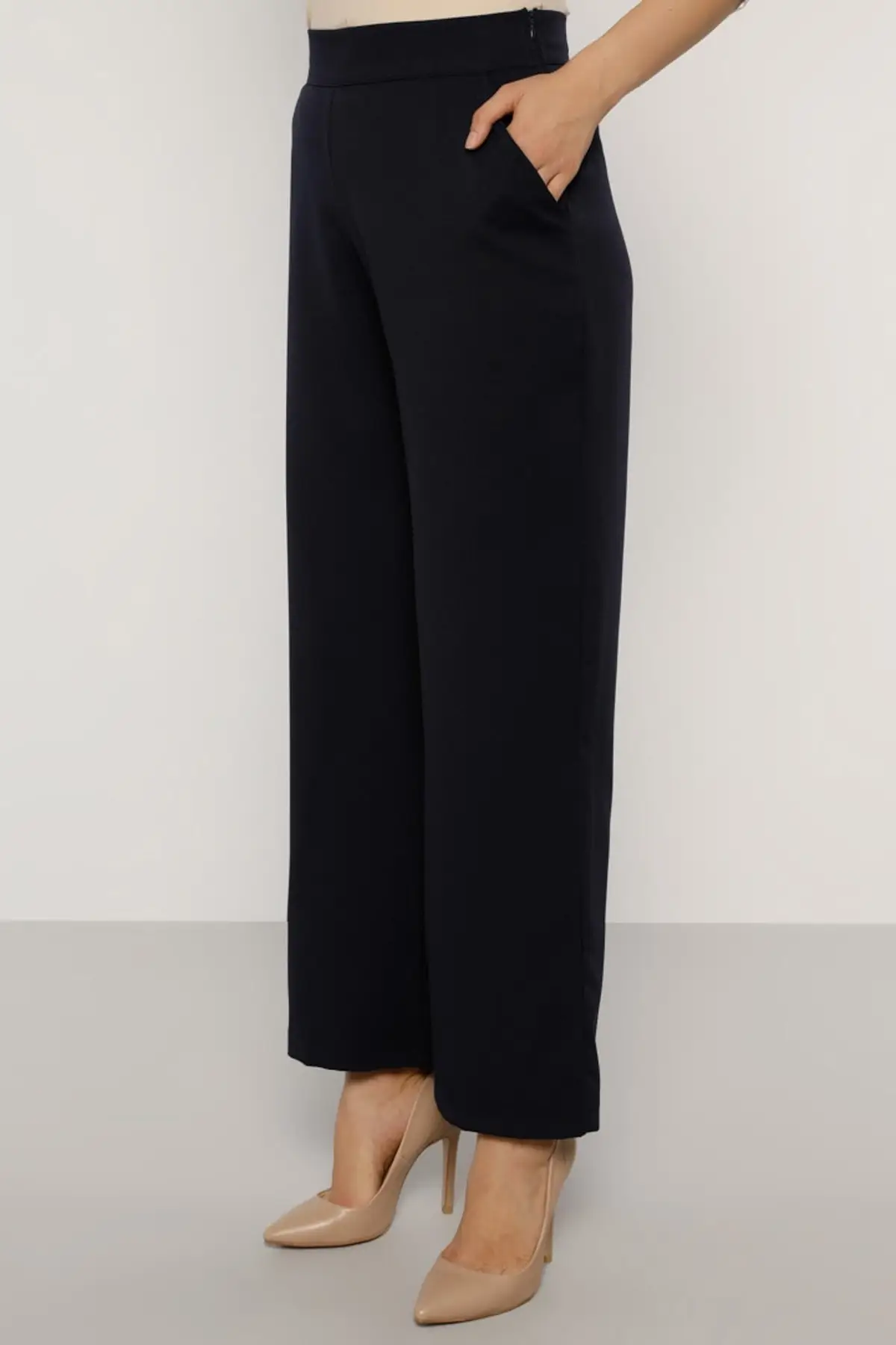 

Navy Women's Wide Leg Pants Women's Islamic Clothing Pants