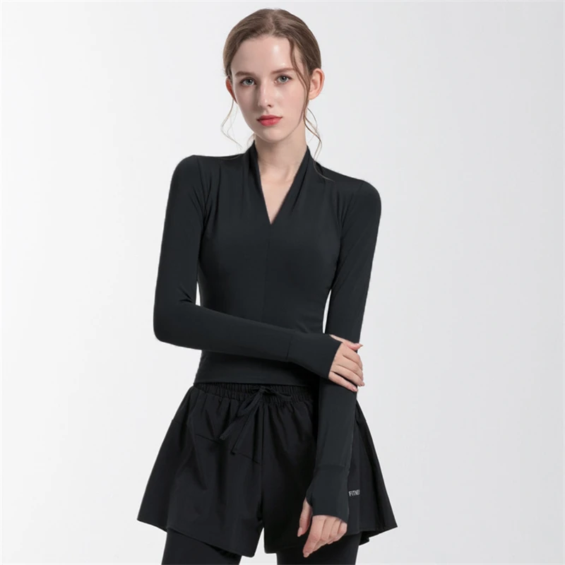 Women Long Sleeve Yoga Top Quick Dry Sports Crop Top Workout Slim Fit Sportswear Gym Fitness Clothing
