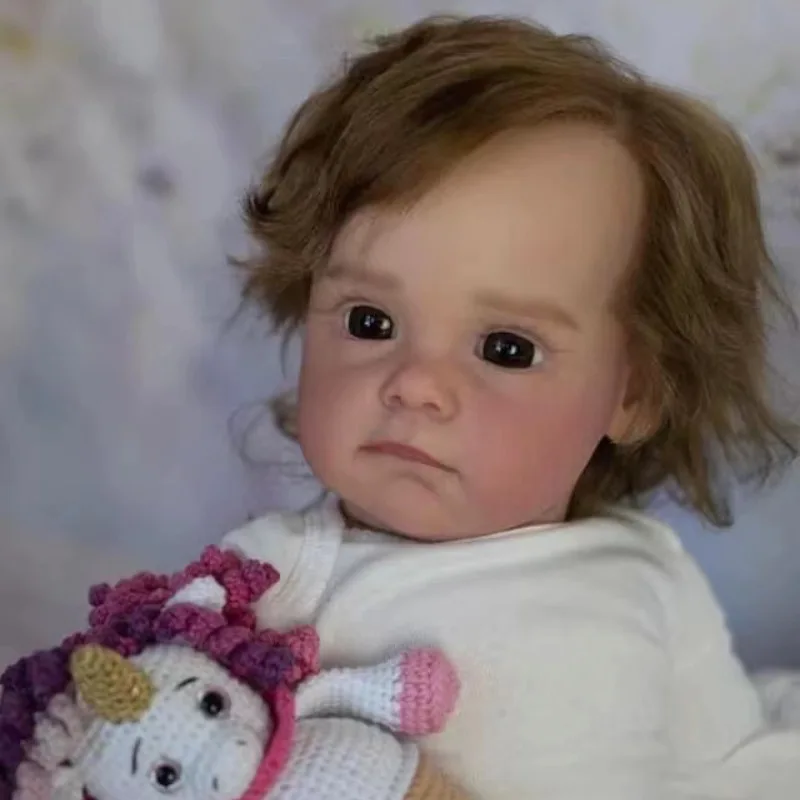 

45cm Rebirth Doll Simulation Baby Toy 18 Inch Lovely Enamel Baby Cloth Body Early Education Companion Doll